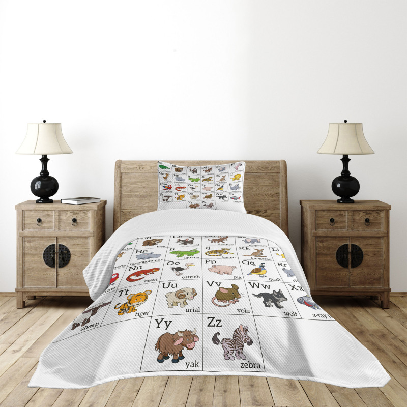 Alphabet Chart Bedspread Set