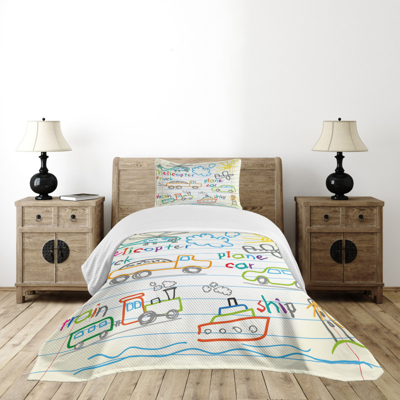 Children Drawing Bedspread Set