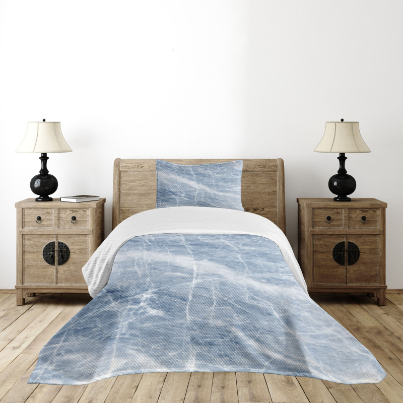 Blue Geography Stone Bedspread Set