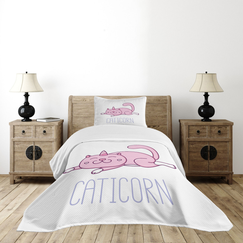 Pink Funny Mascot Bedspread Set