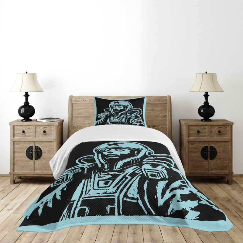 Female Astronaut Bedspread Set