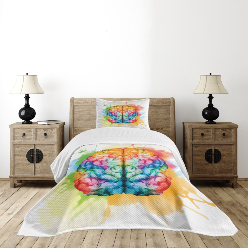 Colorful Human Brain Bedspread Set