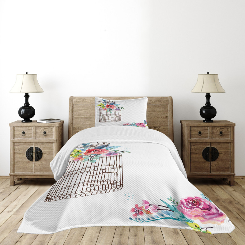 Sketch Bird Cage Bedspread Set