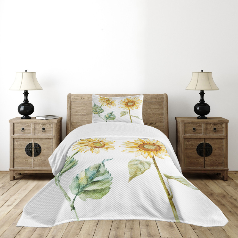 Alluring Sunflowers Bedspread Set