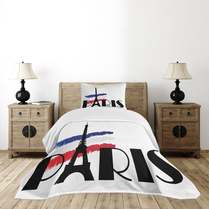Paris Eiffel Tower Image Bedspread Set
