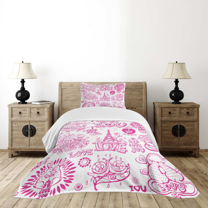 Hugging Touching Singing Bedspread Set