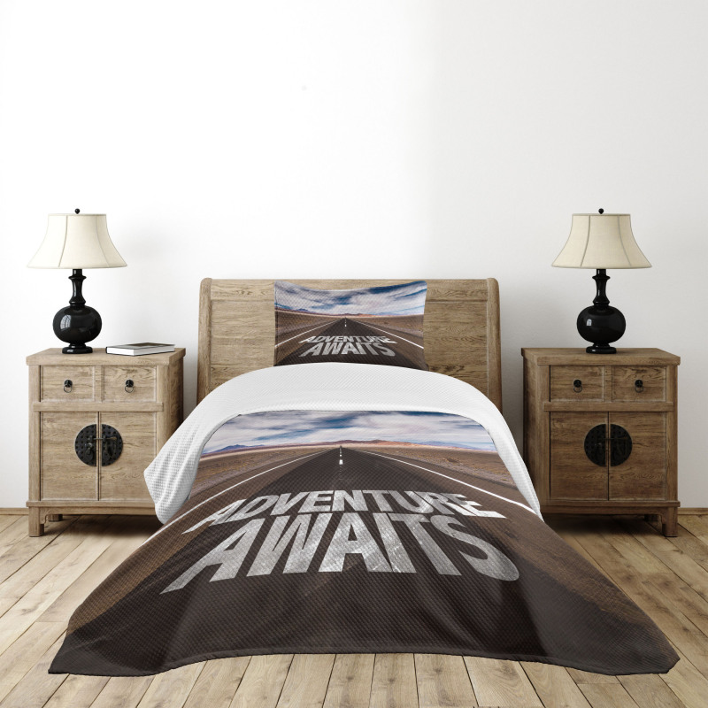 Road Trip Words Art Bedspread Set