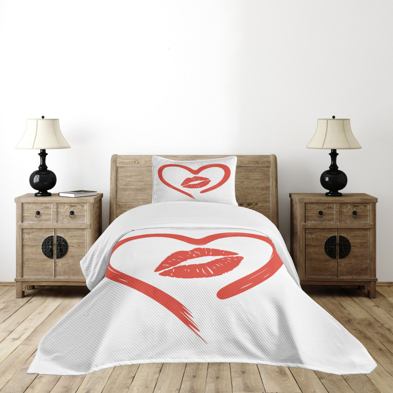 Romance Passion Lipstick Bedspread Set