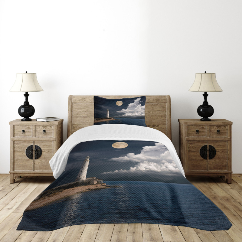 Old Lighthouse by Sea Bedspread Set