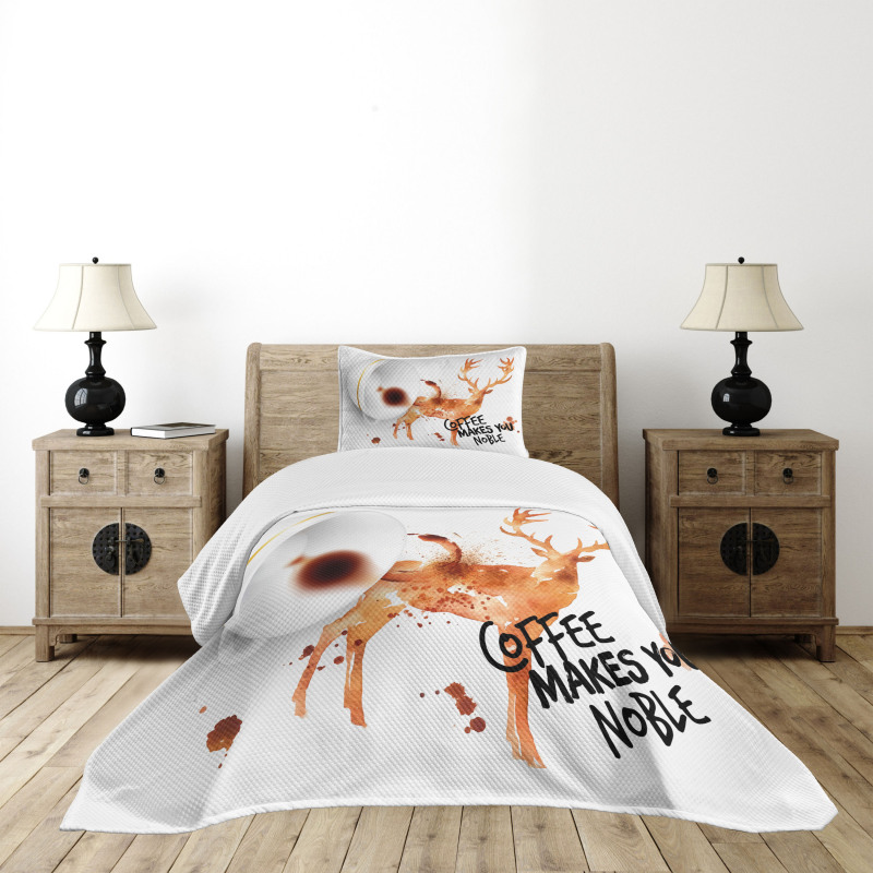 Deer Antlers Nature Bedspread Set