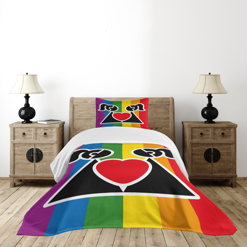 Love Wins Gay Couple Bedspread Set