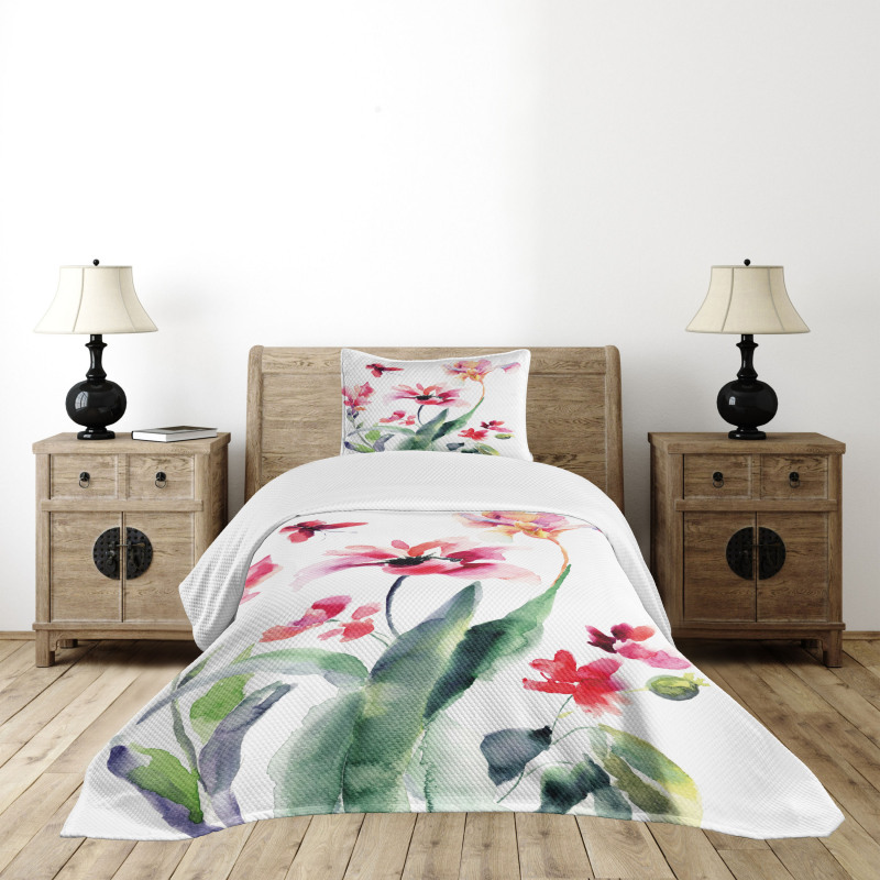 Watercolor Pastel Boho Bedspread Set