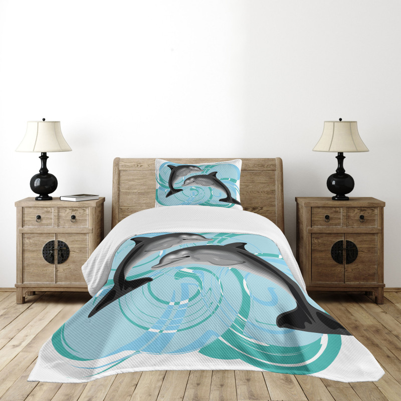 Nautical Life Theme Bedspread Set