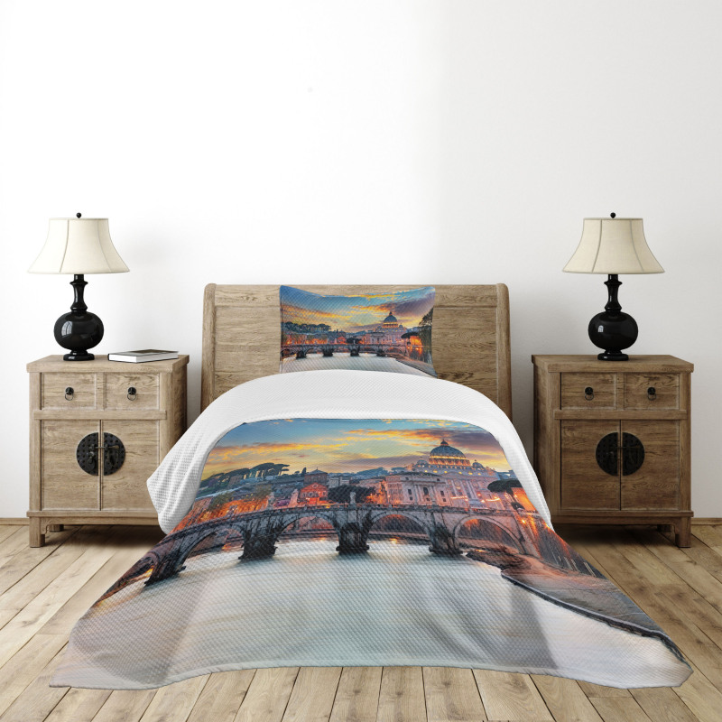 View of Vatican Rome Bedspread Set