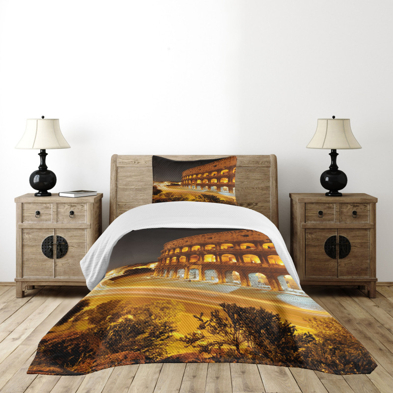 Colleseum at Night Rome Bedspread Set