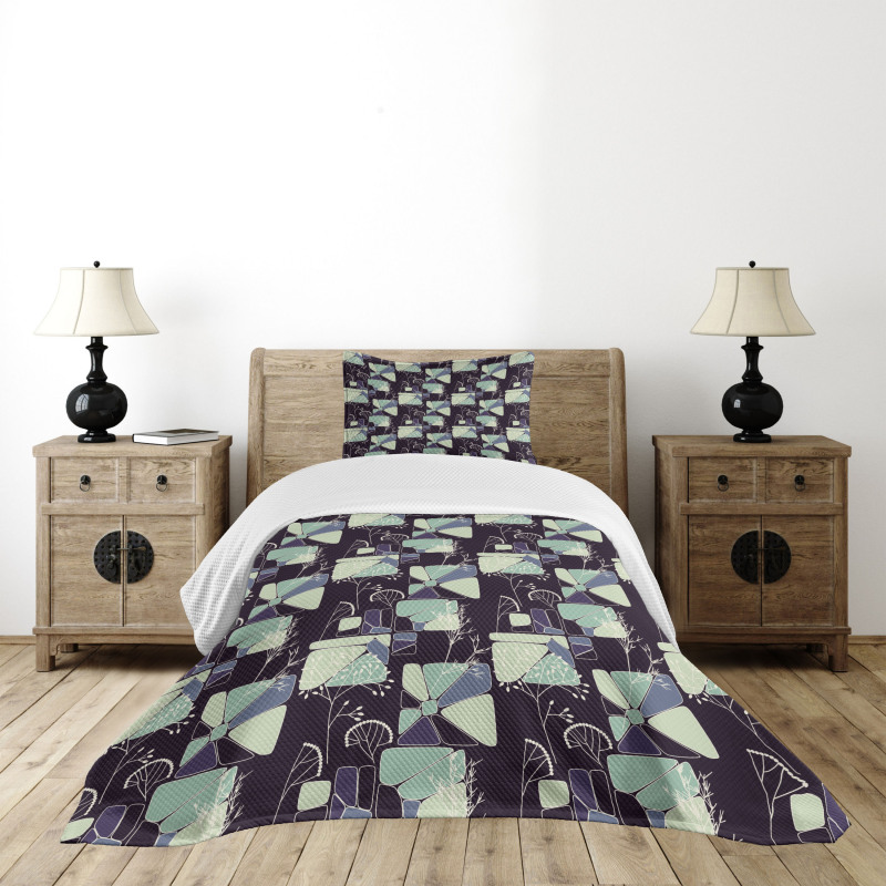 Geometric Soft Spring Bedspread Set