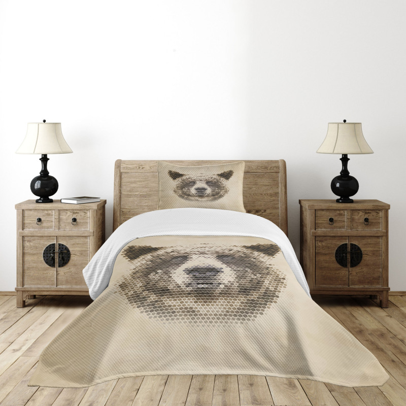 Dotted Animal Head Modern Bedspread Set