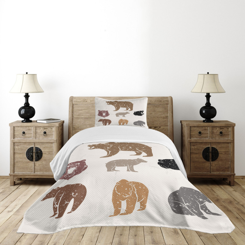 Grunge Retro Set Growling Bedspread Set