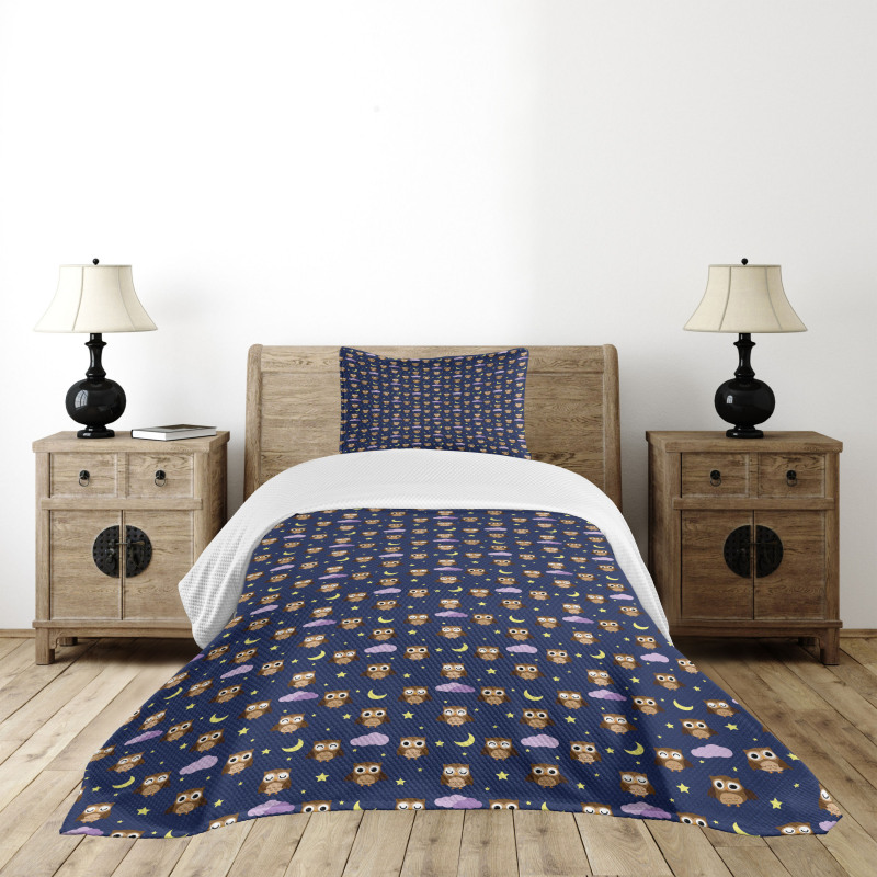 Owls Starry Night Bedspread Set