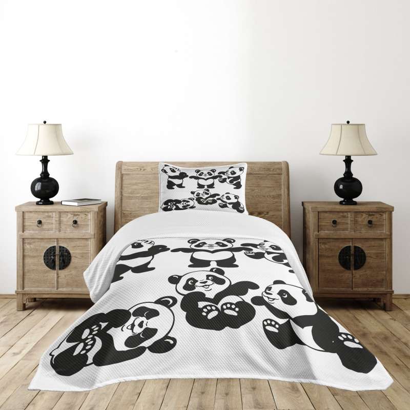 Playful Panda Bear Zoo Bedspread Set