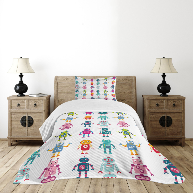 Cartoon Robot Bedspread Set