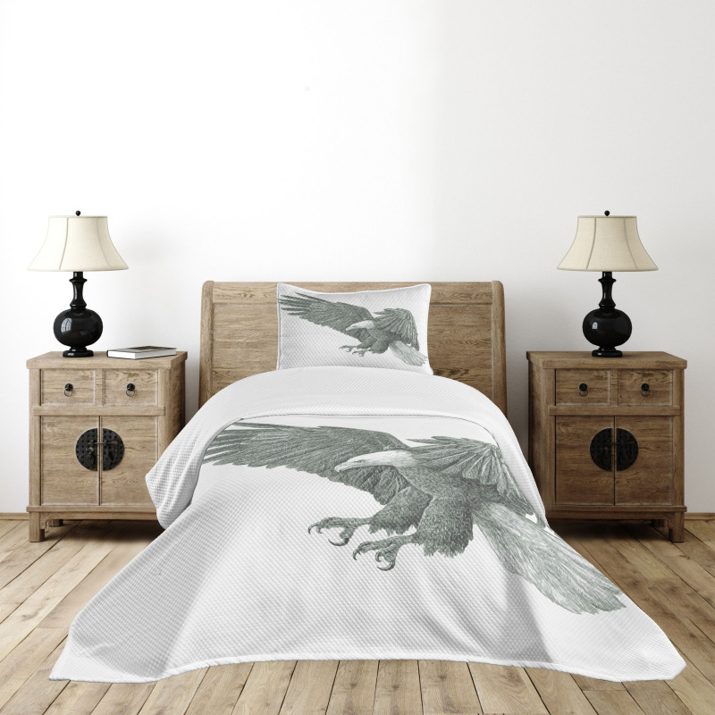 Monochrome Drawing Style Bedspread Set