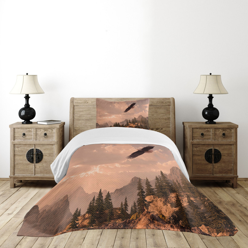 Nature Rocky Mountains Bedspread Set
