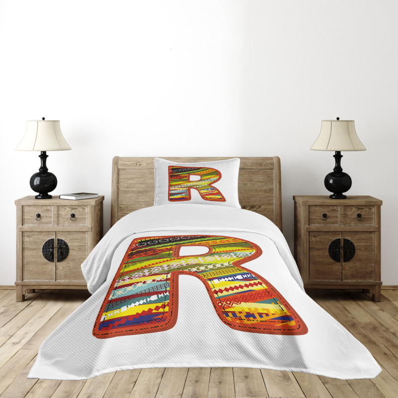 R Aztec Tribal Bedspread Set