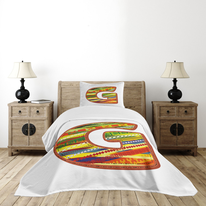 G Red Calligraphy Name Bedspread Set
