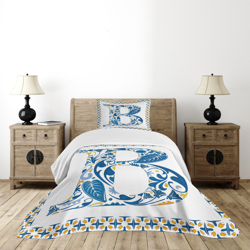 Floral Artwork Design Bedspread Set