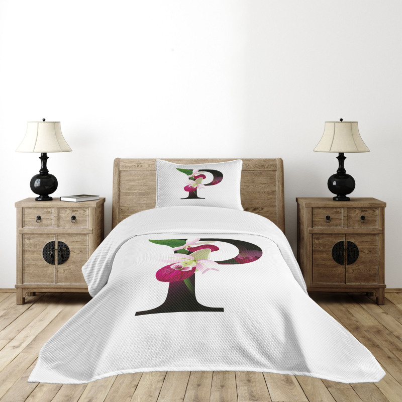 Lady Slipper Flower Bedspread Set