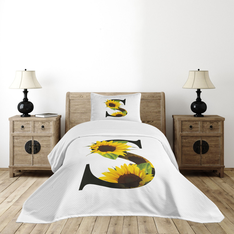 Sunflower Art Design Bedspread Set