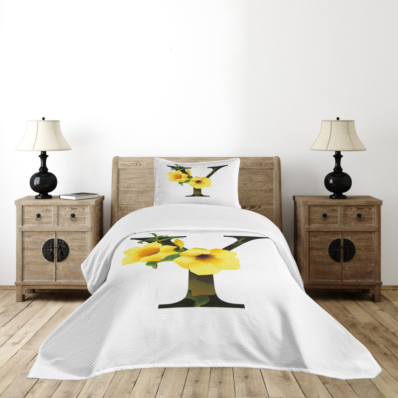 Yellow Bells Capital Y Bedspread Set