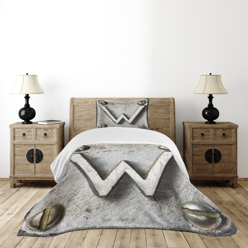 Uppercase W Industrial Bedspread Set