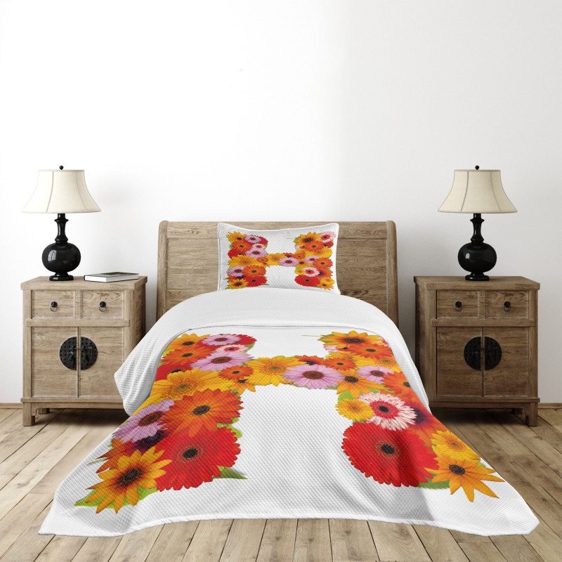 Summer Vibes Letter Bedspread Set