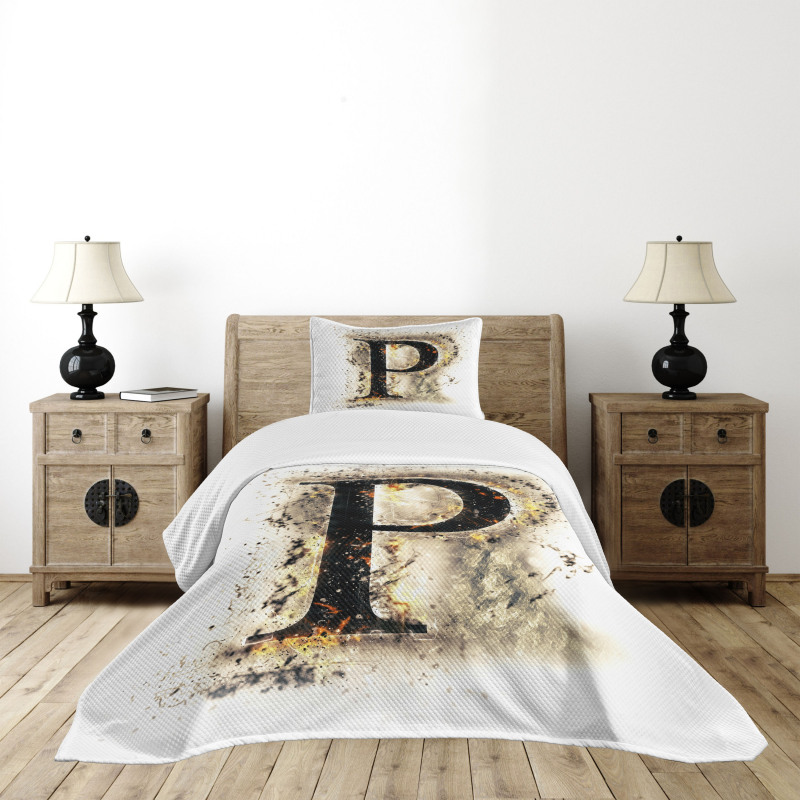 P Sign with Embers Bedspread Set