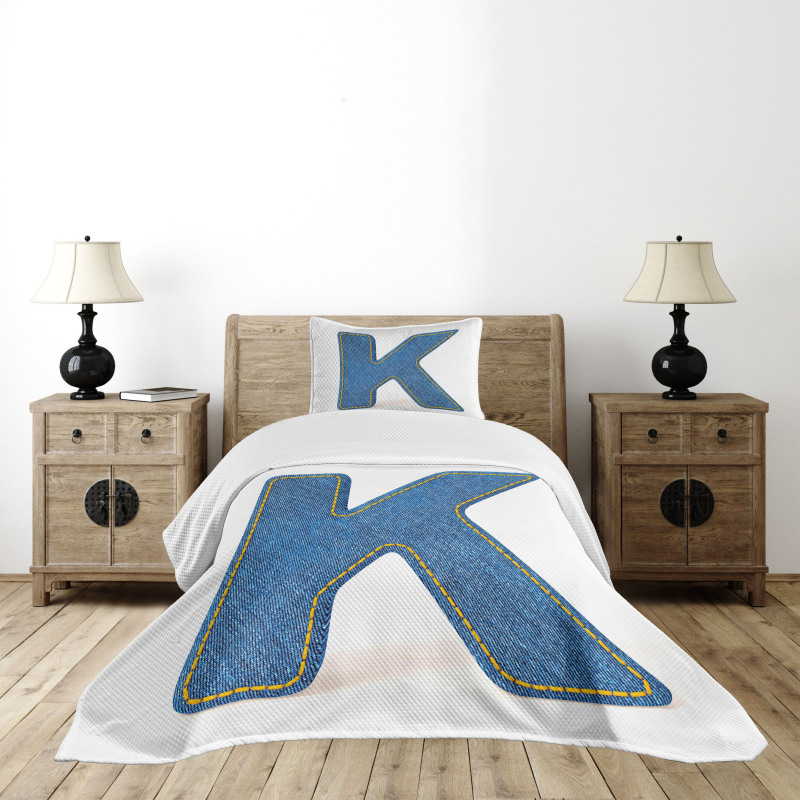 Alphabet Font Style Bedspread Set