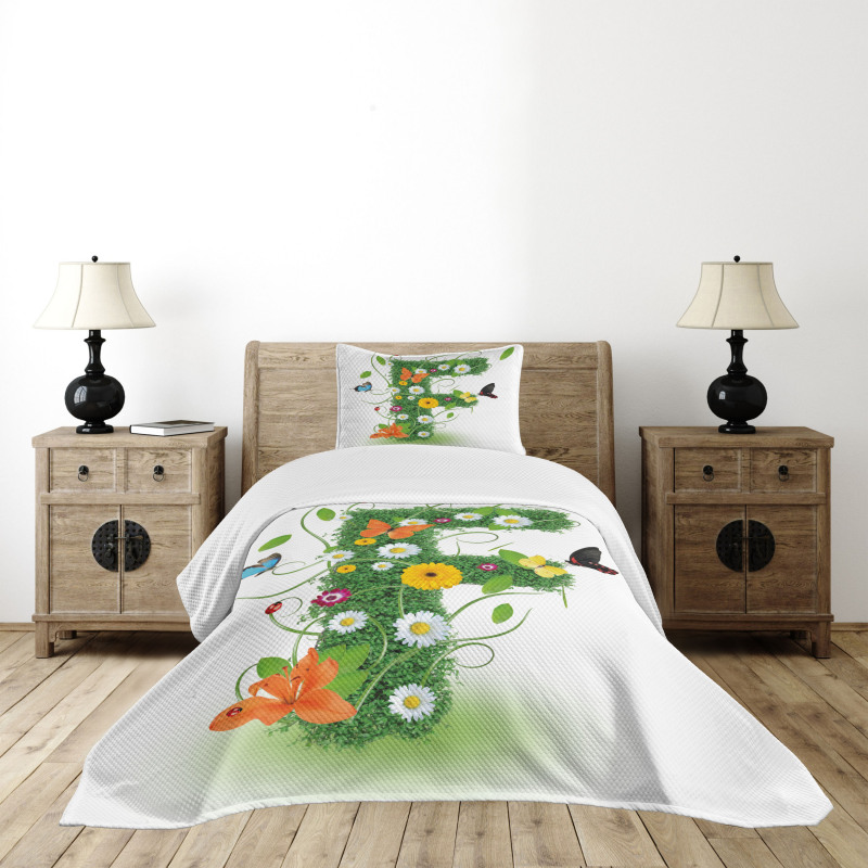 Animals and Flowers F Bedspread Set