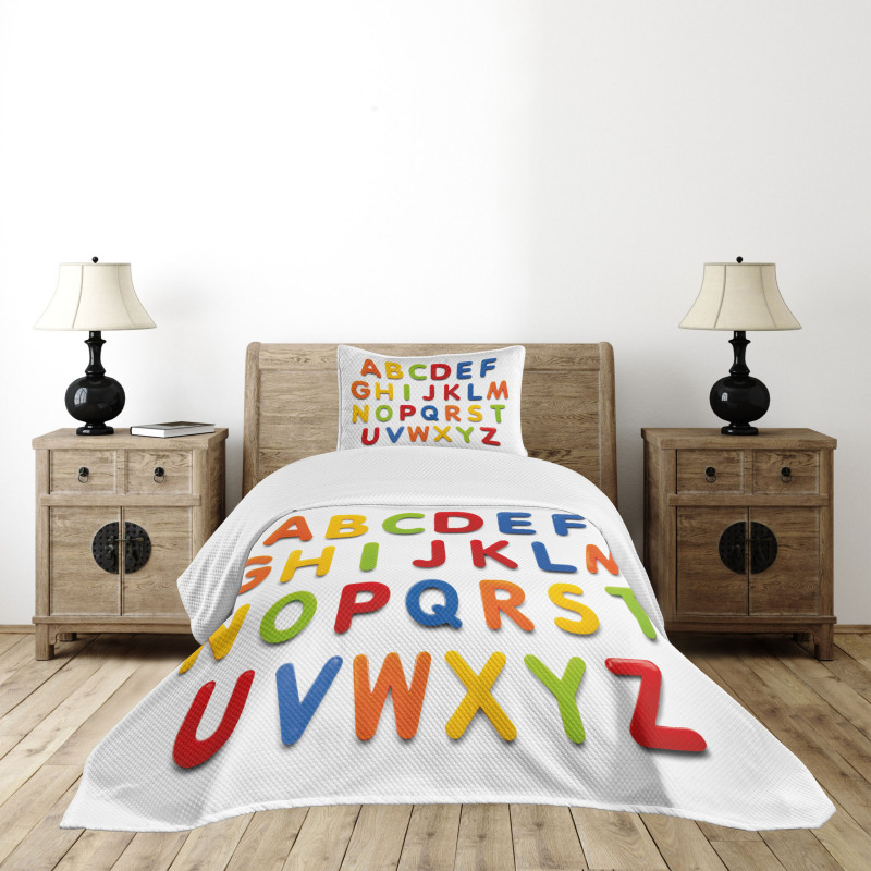Multicolor Education Bedspread Set