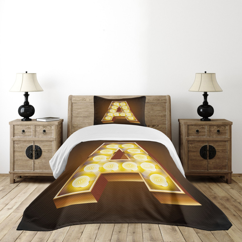 First Letter ABC Design Bedspread Set