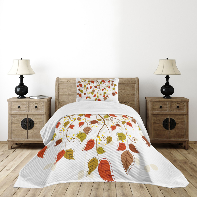 Branches Leaves Fall Bedspread Set