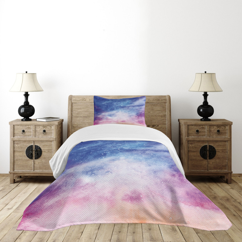 Watercolor Space Bedspread Set