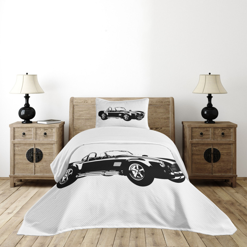 Sports Car Roadster Engine Bedspread Set