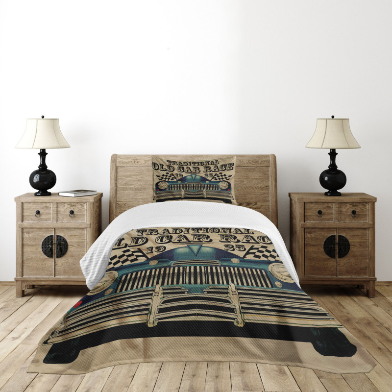 Traditional Old Race Car Bedspread Set