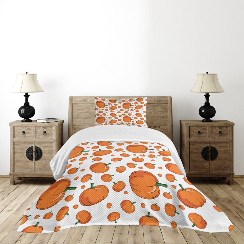 Halloween Plump Pumpkin Bedspread Set