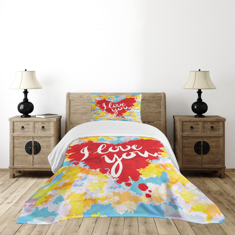 Brushstroke Message Bedspread Set