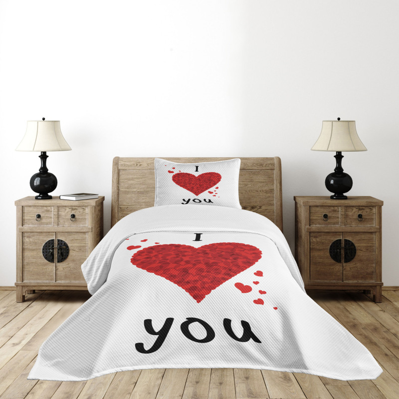 Love Bouquet Heart Bedspread Set