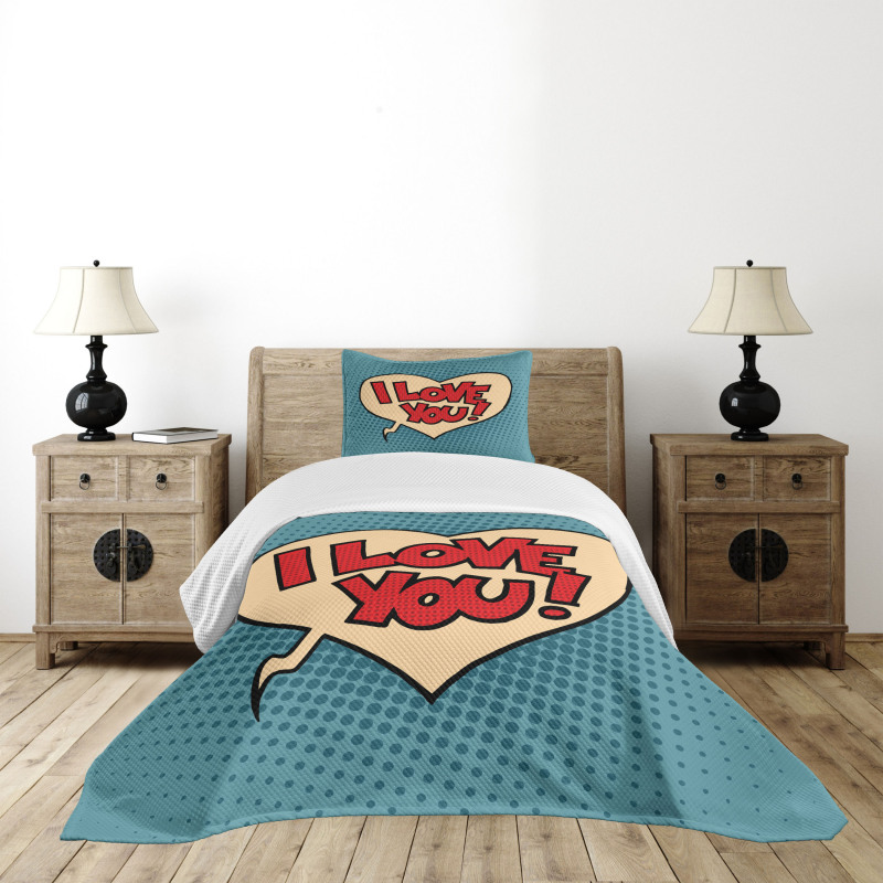 Pop Art Style Comic Bedspread Set