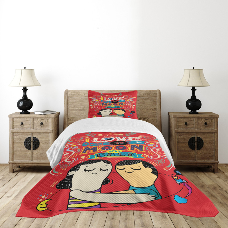 Couple Hug Oriental Bedspread Set