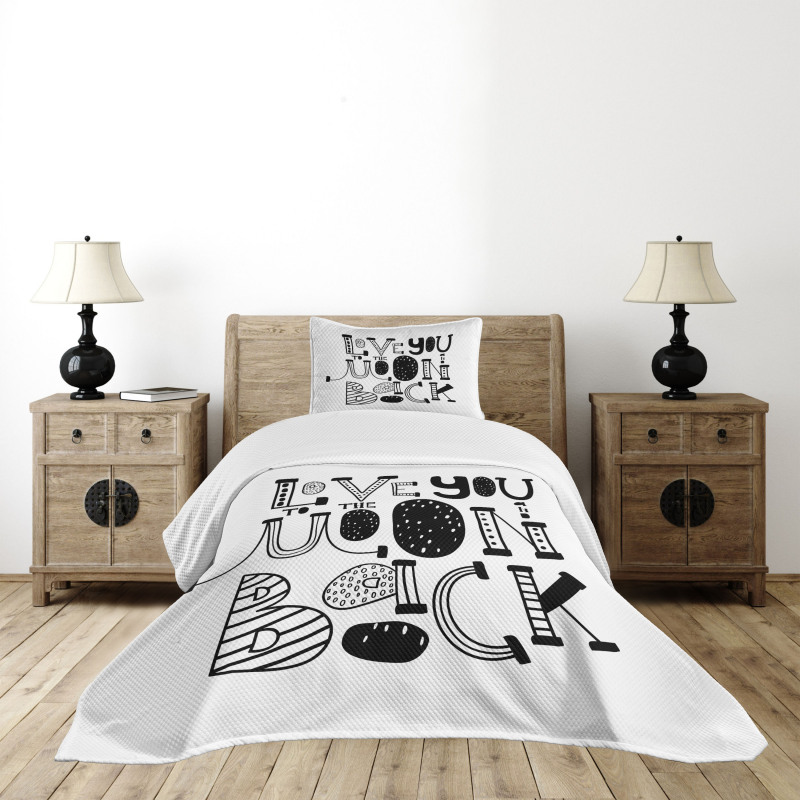 Modern Graphic Love Bedspread Set